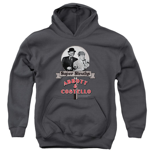 Abbott & Costello Super Sleuths-youth Pull-over Hoodie - Charcoal