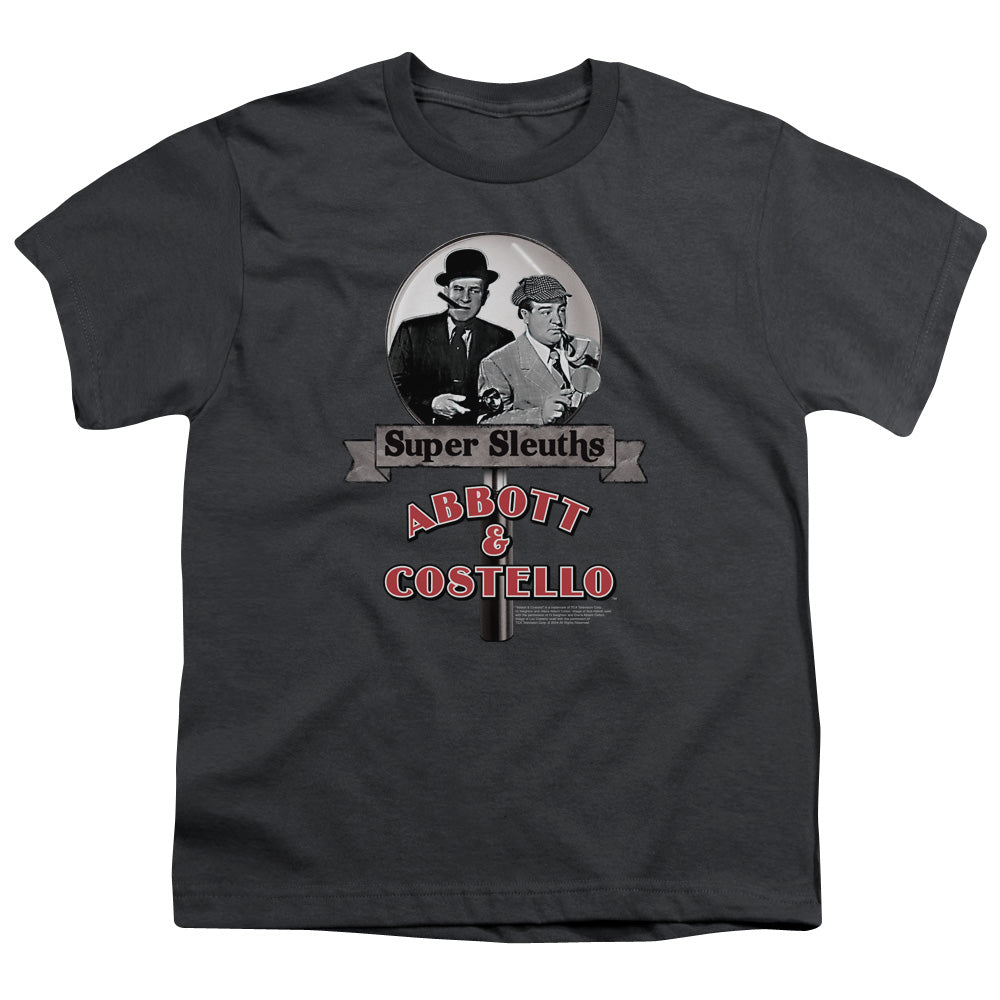 Abbott & Costello - Super Sleuths - Short Sleeve Youth 18/1 - Charcoal T-shirt