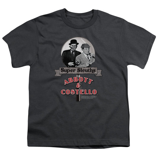 Abbott & Costello - Super Sleuths - Short Sleeve Youth 18/1 - Charcoal T-shirt