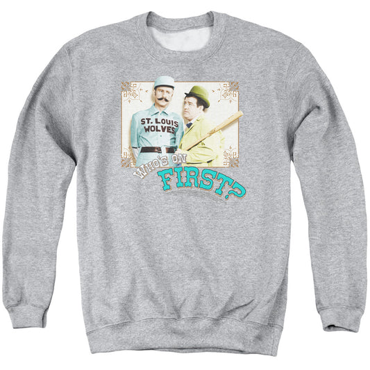Abbott & Costello - Whos On First - Adult Crewneck Sweatshirt - Athletic Heather
