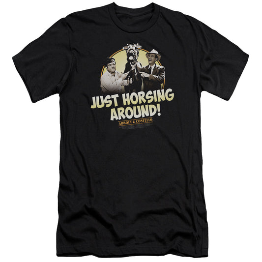 Abbott & Costello - Horsing Around-premuim Canvas Adult Slim Fit 30/1 - Black