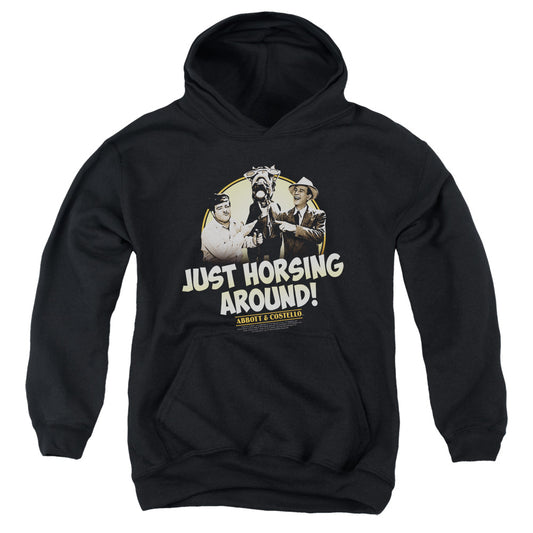 Abbott & Costello - Horsing Around - Youth Pull-over Hoodie - Black