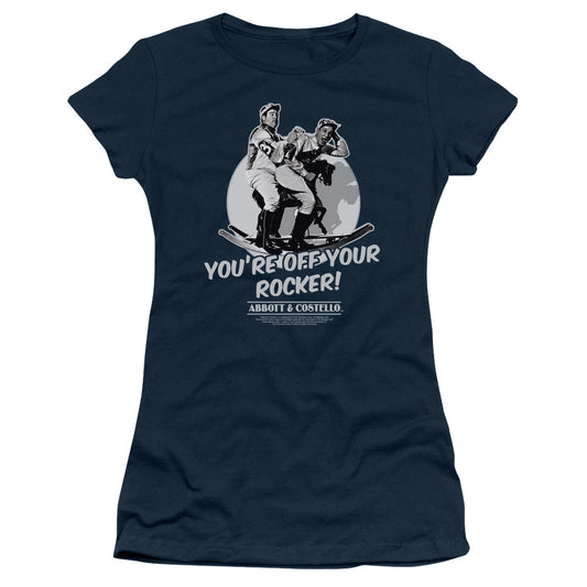 Abbott & Costello - Off Your Rocker - Short Sleeve Junior Sheer - Navy T-shirt