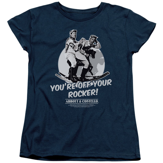 Abbott & Costello - Off Your Rocker - Short Sleeve Womens Tee - Navy T-shirt