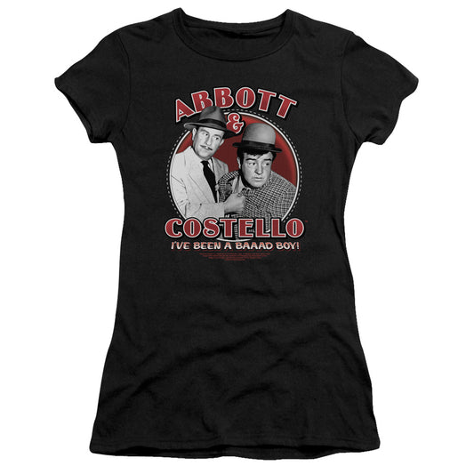 Abbott & Costello - Bad Boy - Short Sleeve Junior Sheer - Black T-shirt