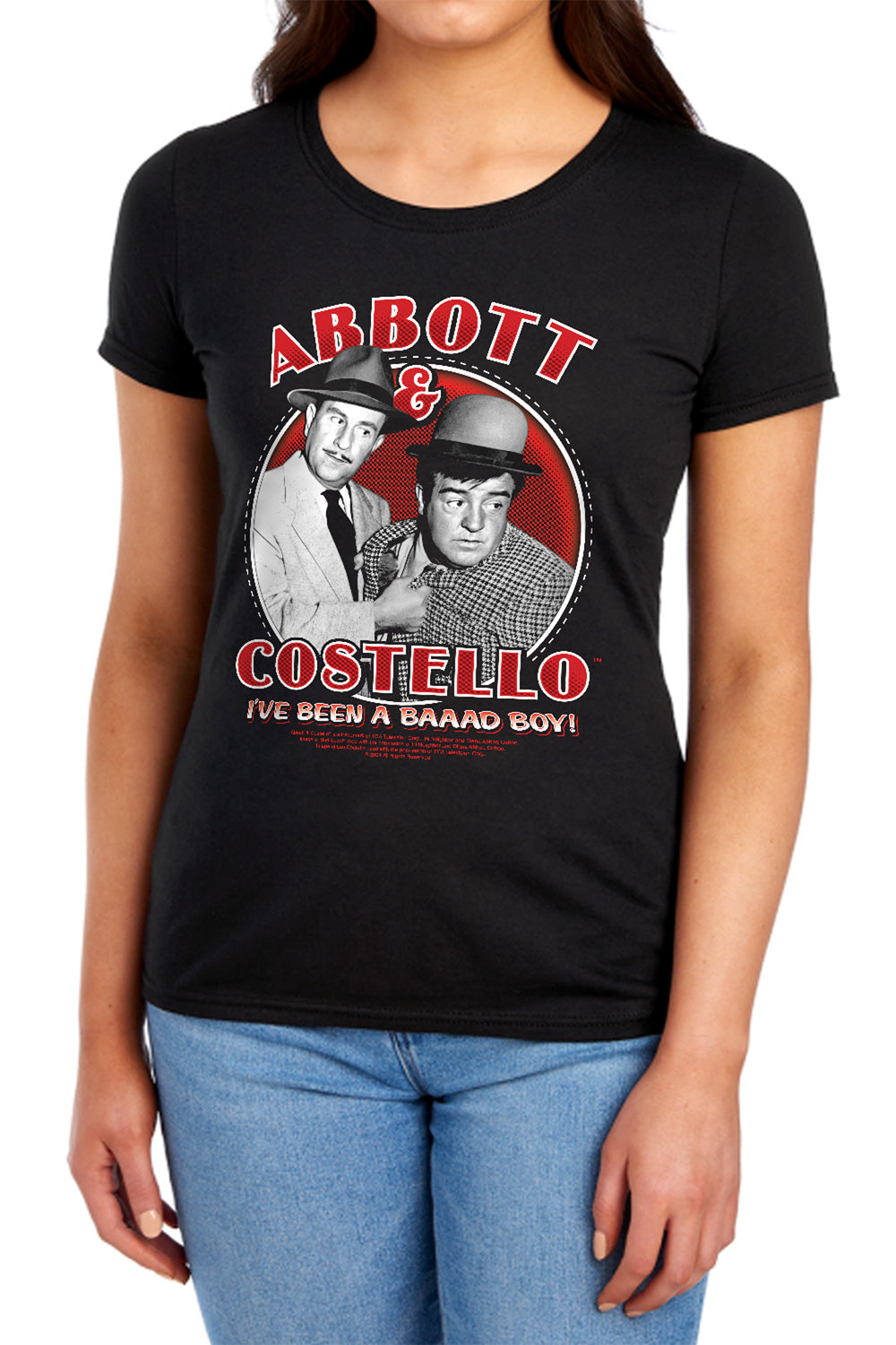 Abbott & Costello - Bad Boy - Short Sleeve Womens Tee - Black T-shirt
