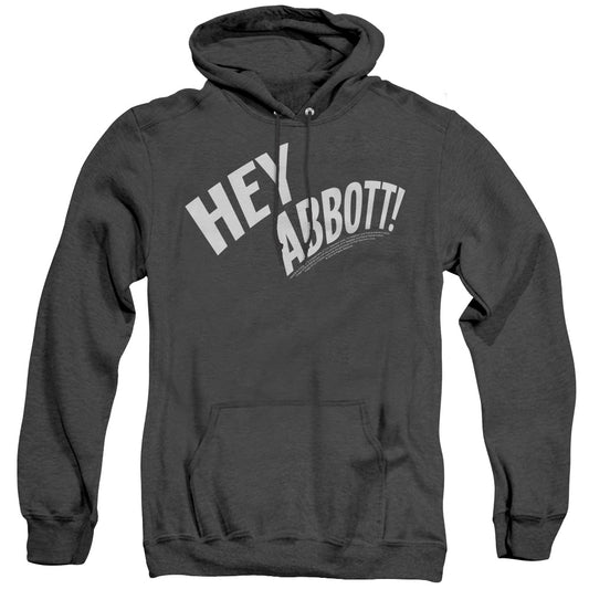 Abbott & Costello - Hey Abbott - Adult Heather Hoodie - Black