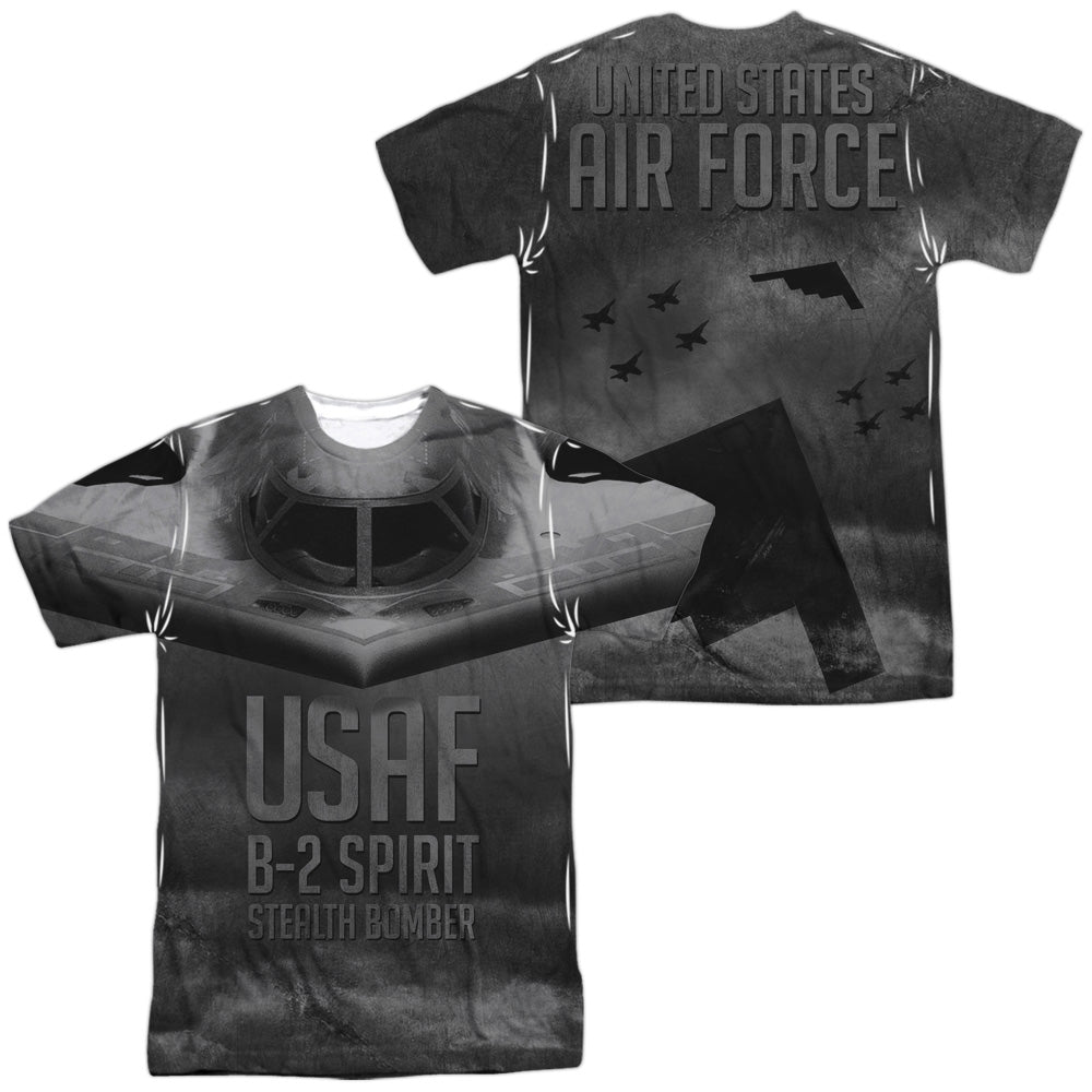 Air Force - Stealth (Front/back Print) - Short Sleeve Adult Poly Crew - White T-shirt