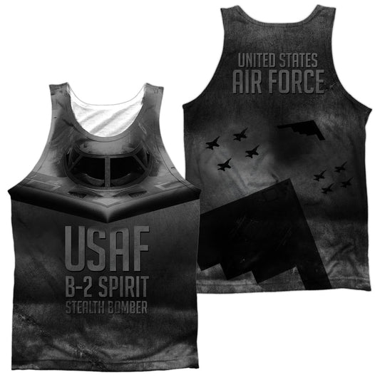 Air Force - Stealth (Front/back Print) - Adult 100% Poly Tank Top - White