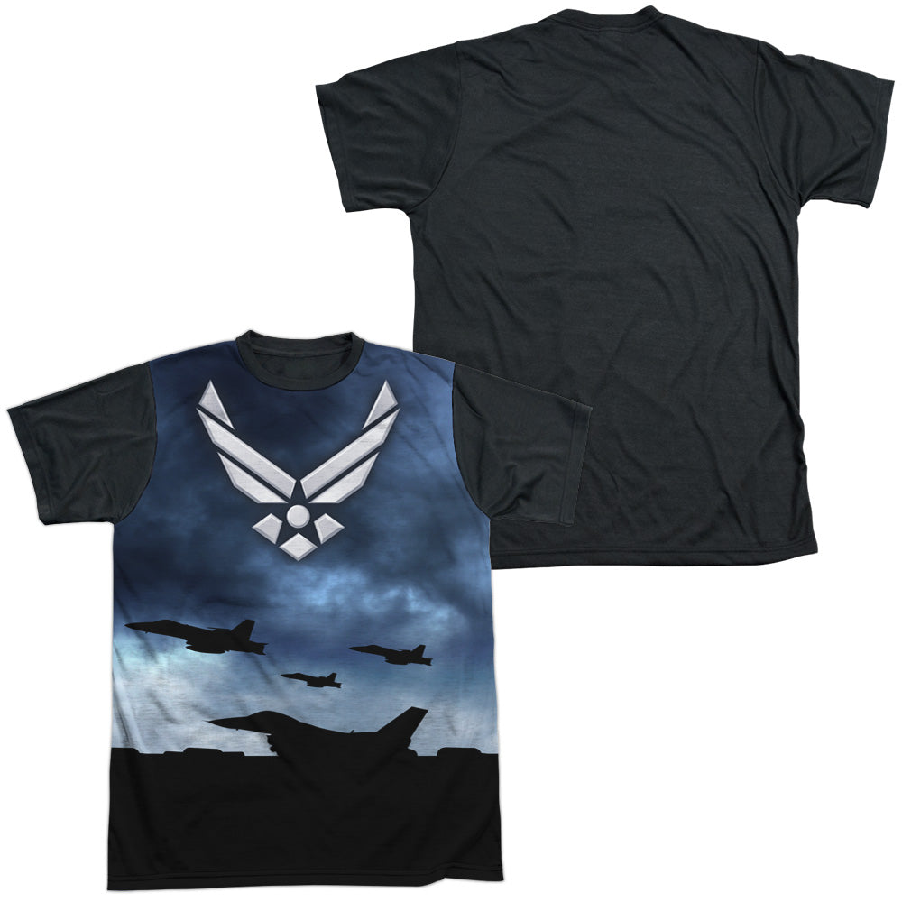 Air Force - Take Off - Short Sleeve Adult White Front Black Back   - White T-shirt