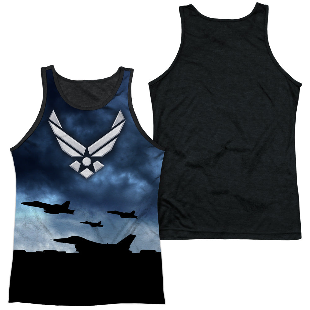Air Force - Take Off - Adult Poly Tank Top Black Back - White