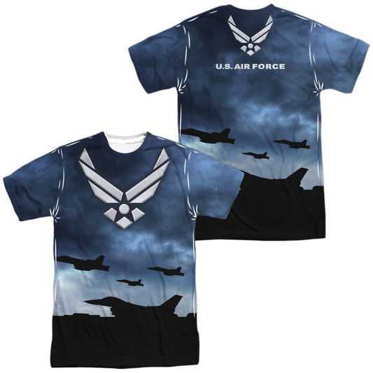 Air Force - Take Off (Front/back Print) - Short Sleeve Adult Poly Crew - White T-shirt