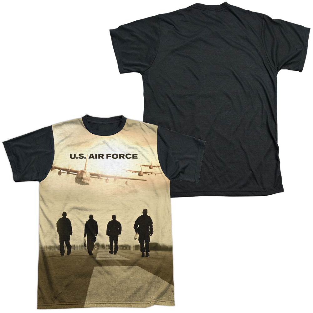 Air Force - Long Walk - Short Sleeve Adult White Front Black Back   - White T-shirt