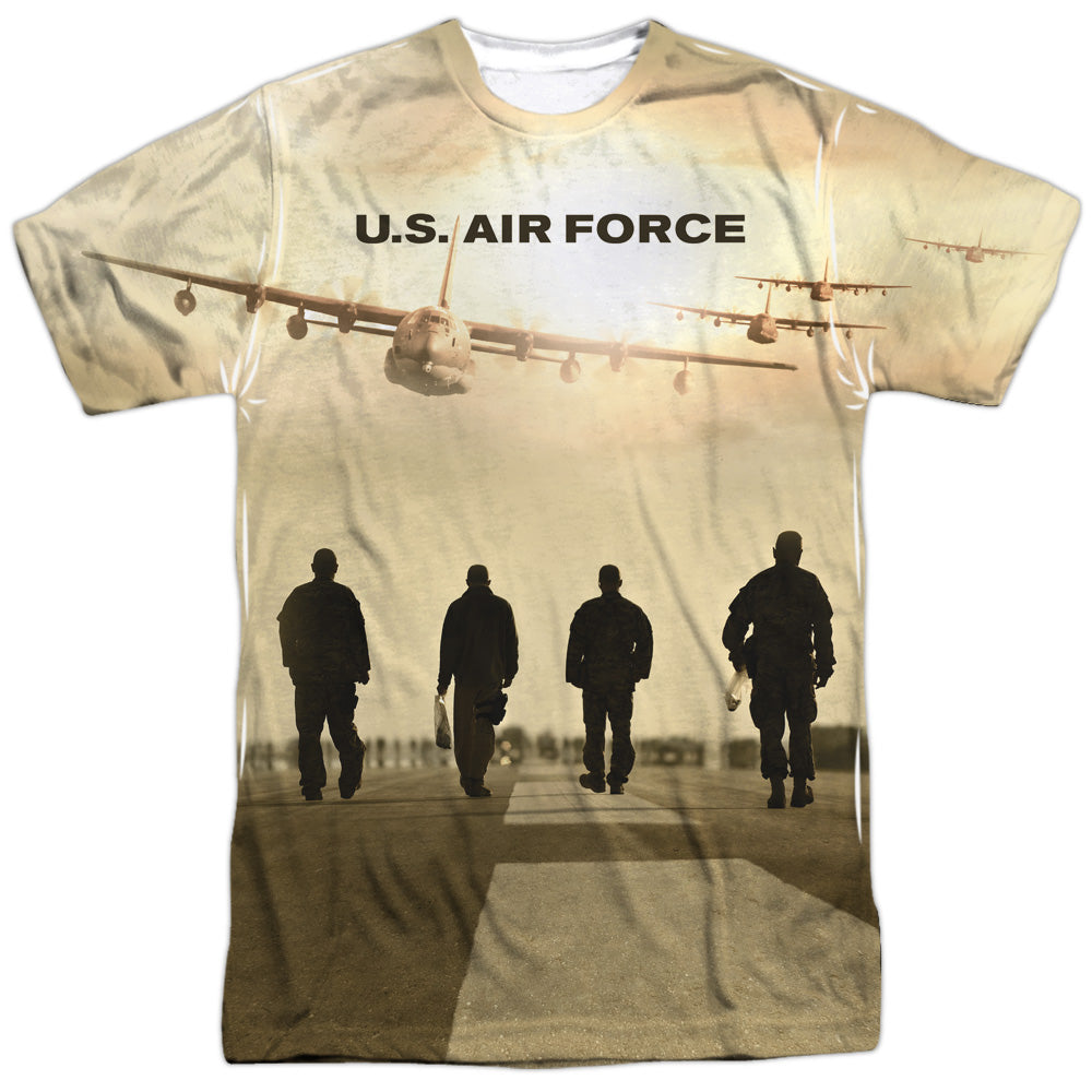 Air Force - Long Walk - Short Sleeve Adult Poly Crew - White T-shirt