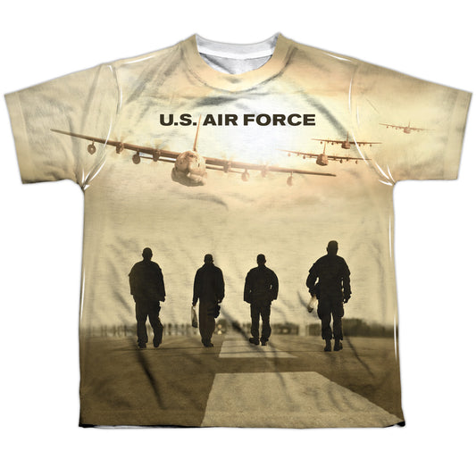 Air Force - Long Walk - Short Sleeve Youth Poly Crew - White T-shirt