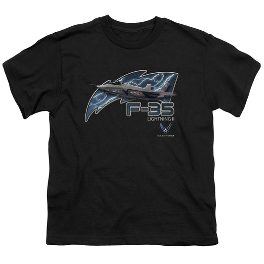 Air Force - F35 - Short Sleeve Youth 18/1 - Black T-shirt