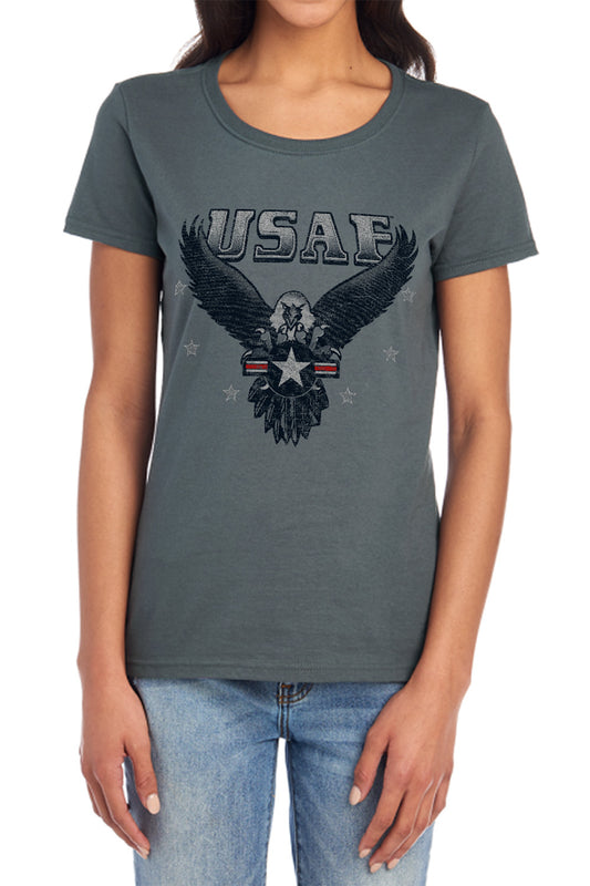 Air Force - Incoming - Short Sleeve Womens Tee - Charcoal T-shirt