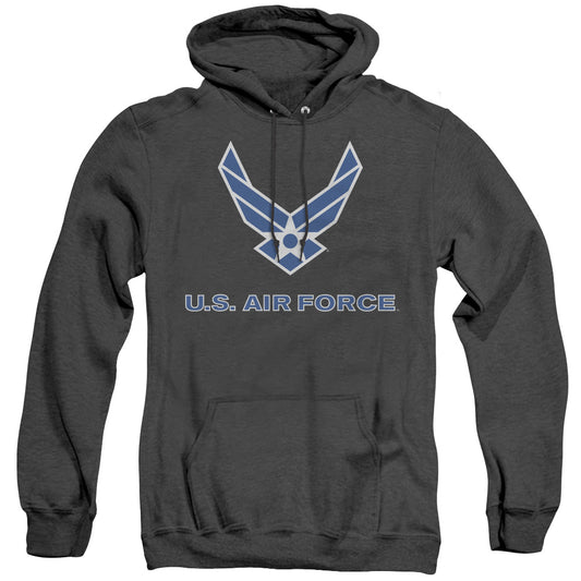 Air Force - Logo - Adult Heather Hoodie - Black
