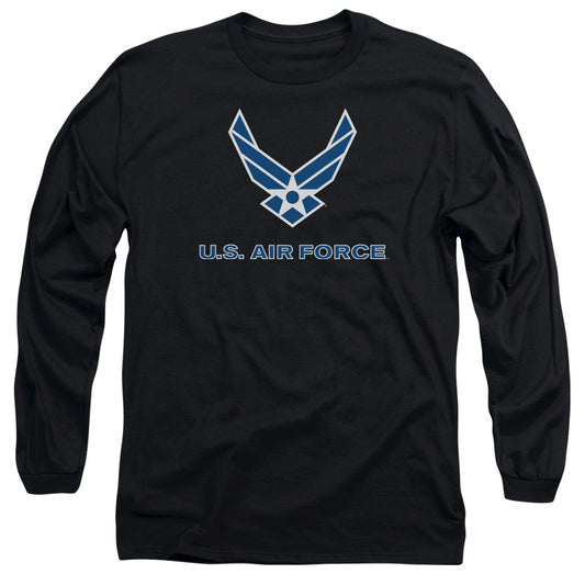 Air Force - Logo - Long Sleeve Adult 18/1 - Black T-shirt