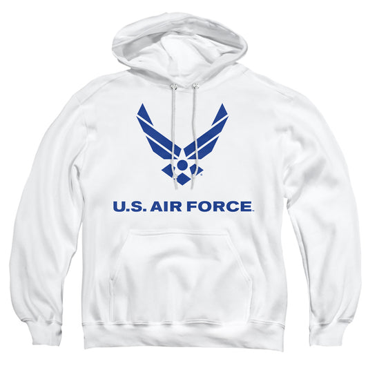 Air Force - Distressed Logo - Adult Pull-over Hoodie - White