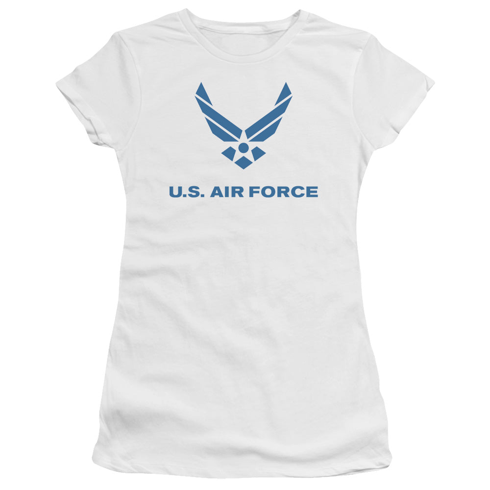 Air Force - Distressed Logo - Short Sleeve Junior Sheer - White T-shirt