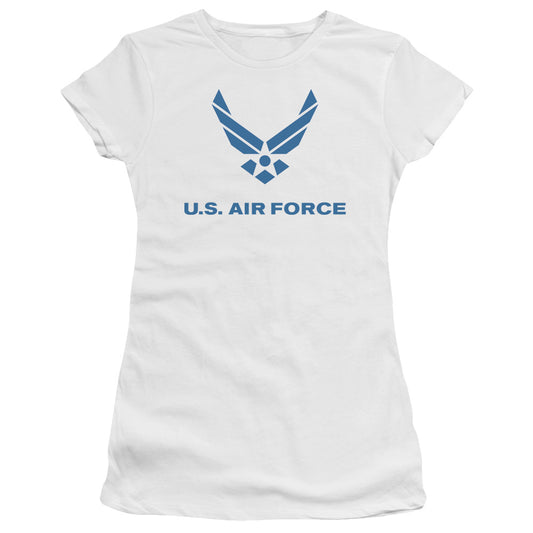 Air Force - Distressed Logo - Short Sleeve Junior Sheer - White T-shirt