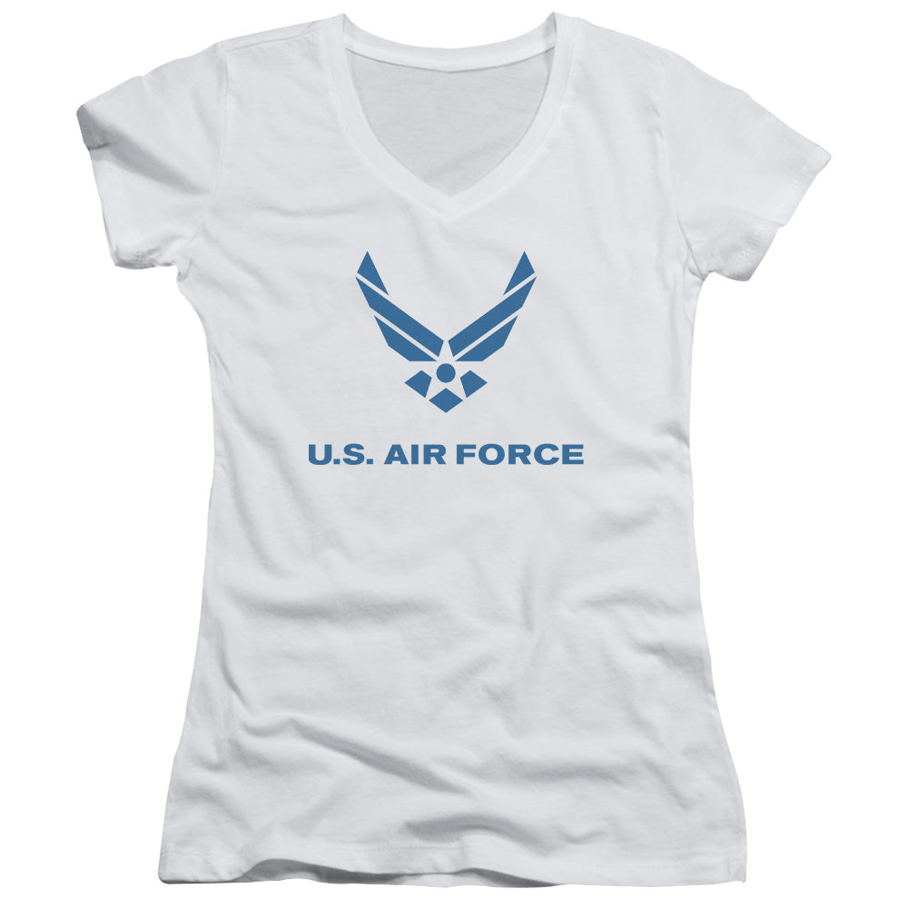 Air Force - Distressed Logo-junior V-neck - White
