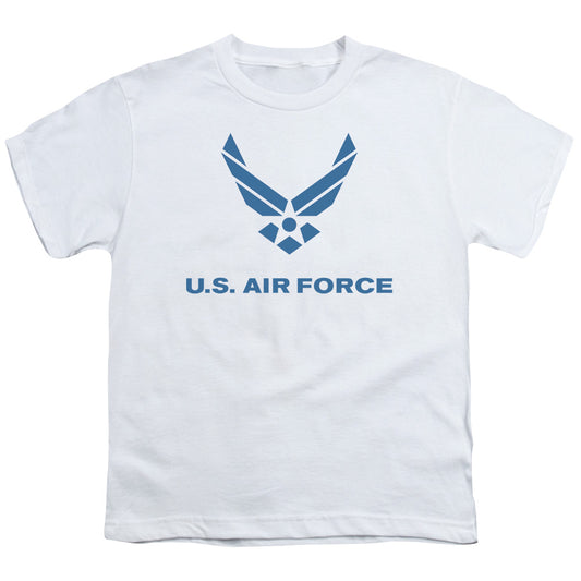 Air Force - Distressed Logo - Short Sleeve Youth 18/1 - White T-shirt