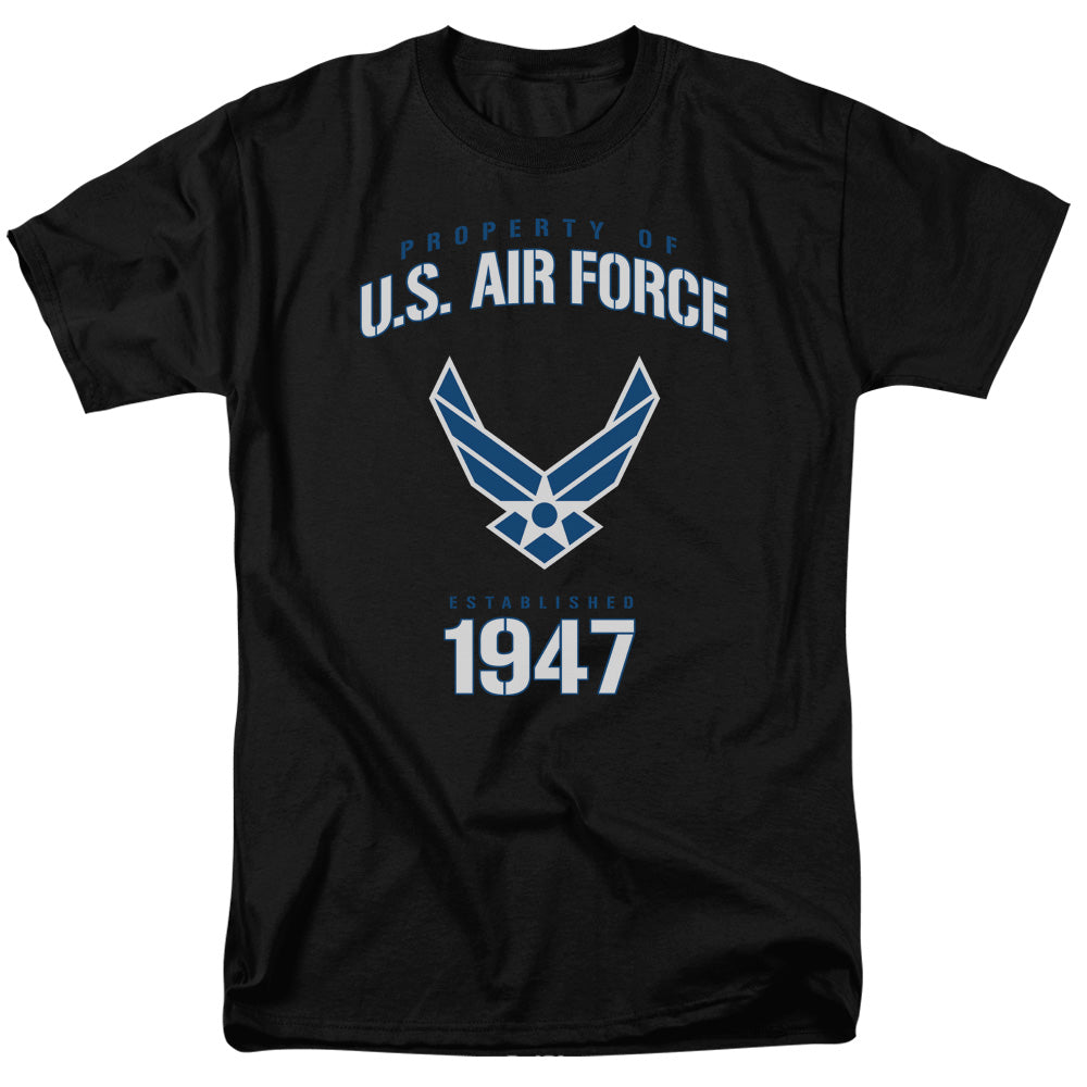 Air Force - Property Of - Short Sleeve Adult 18/1 - Black T-shirt