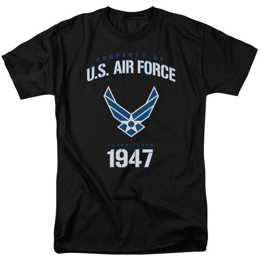 Air Force - Property Of - Short Sleeve Adult 18/1 - Black T-shirt