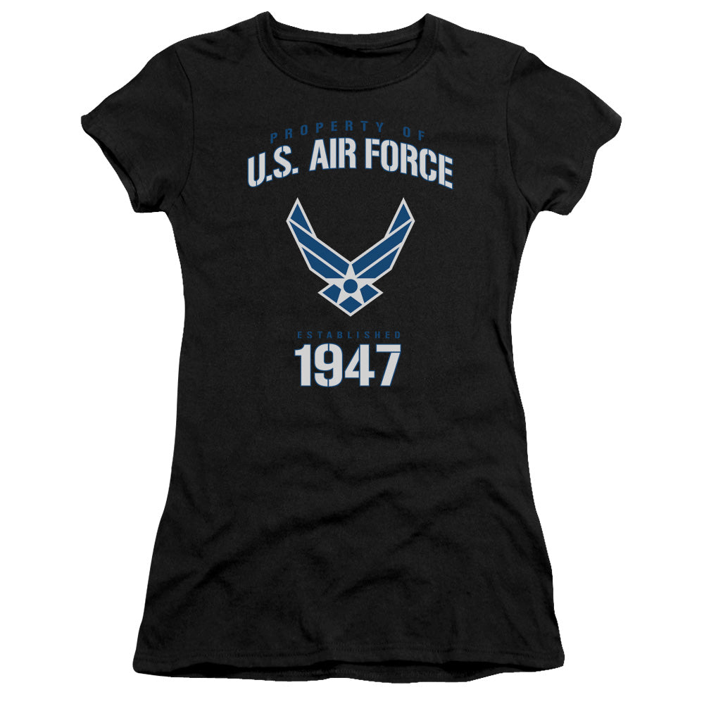 Air Force - Property Of - Short Sleeve Junior Sheer - Black T-shirt