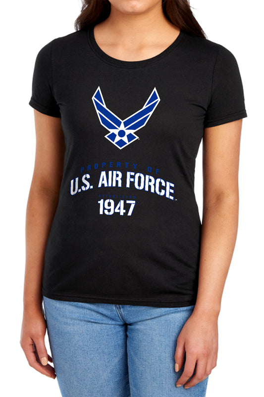 Air Force - Property Of - Short Sleeve Womens Tee - Black T-shirt