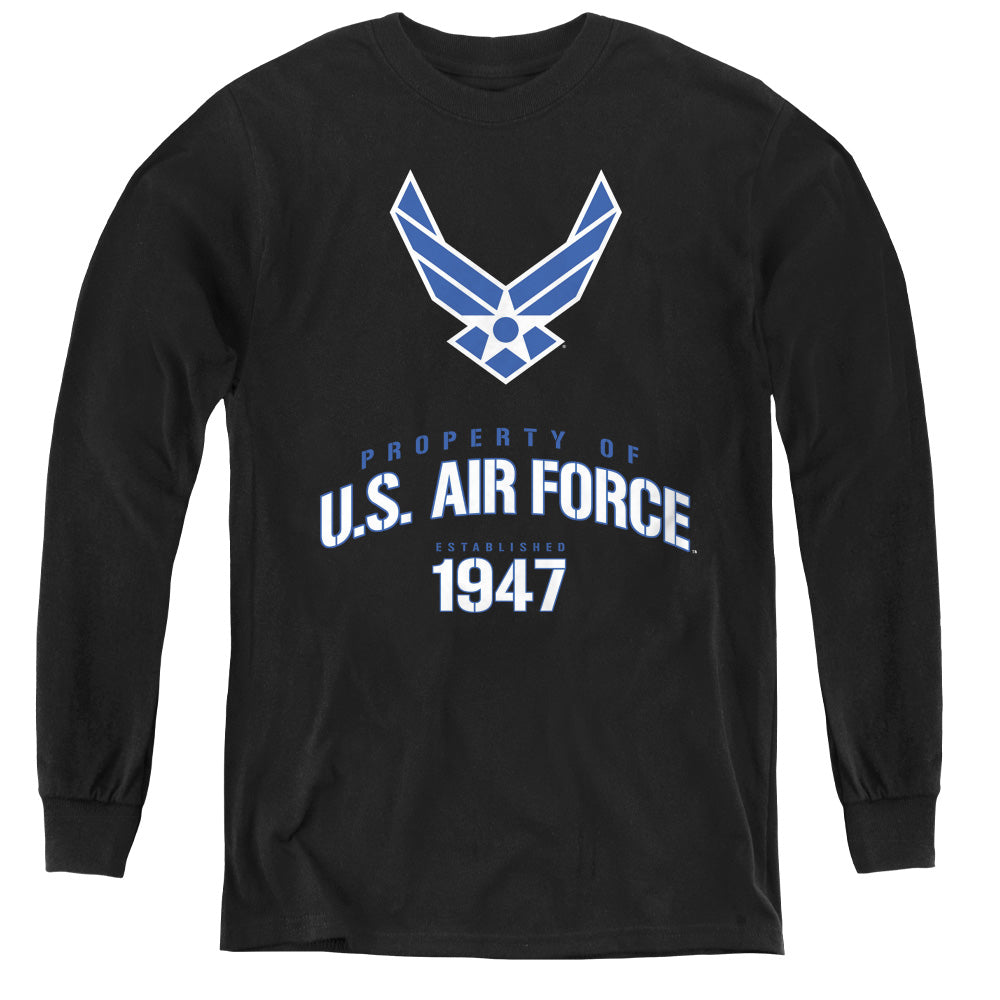 Air Force - Property Of - Youth Long Sleeve Tee - Black