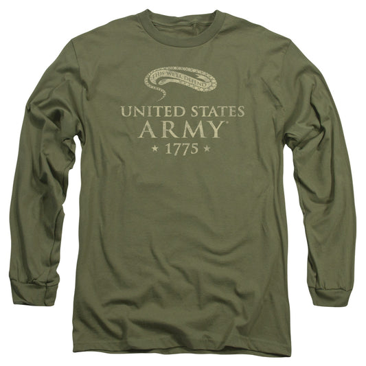 Army - Well Defend - Long Sleeve Adult 18/1 - Military Green T-shirt