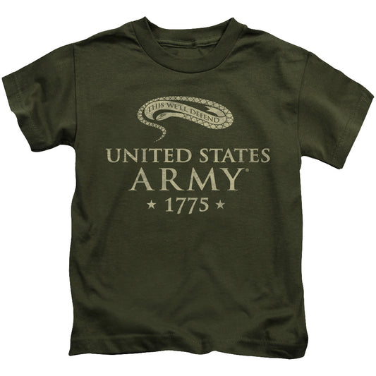 Army - Well Defend - Short Sleeve Juvenile 18/1 - Military Green T-shirt