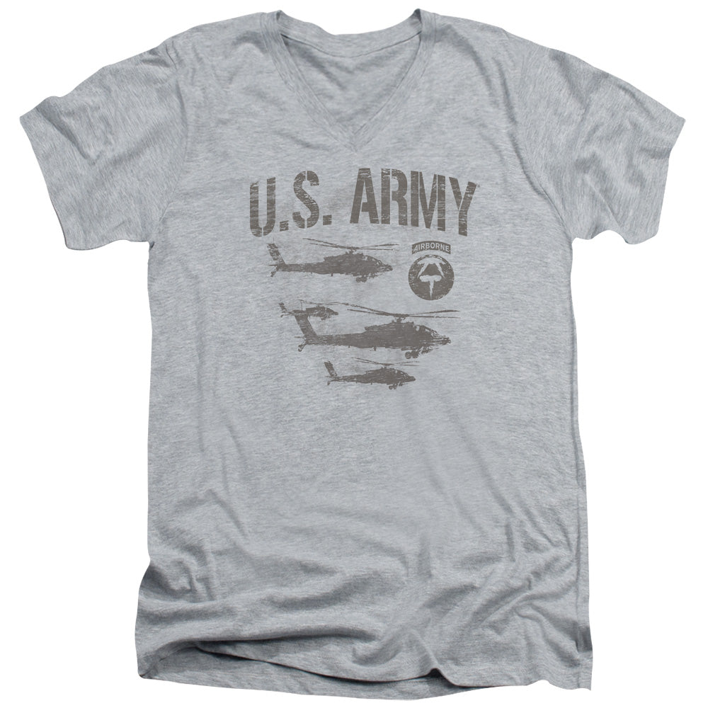 Army - Airborne - Short Sleeve Adult V-neck 30/1 - Athletic Heather T-shirt