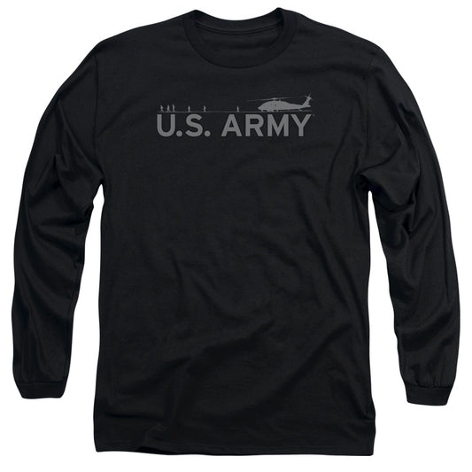 Army - Helicopter - Long Sleeve Adult 18/1 - Black T-shirt