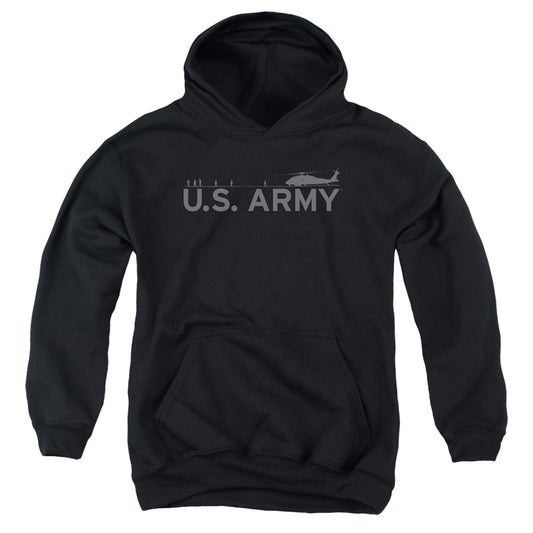 Army - Helicopter - Youth Pull-over Hoodie - Black