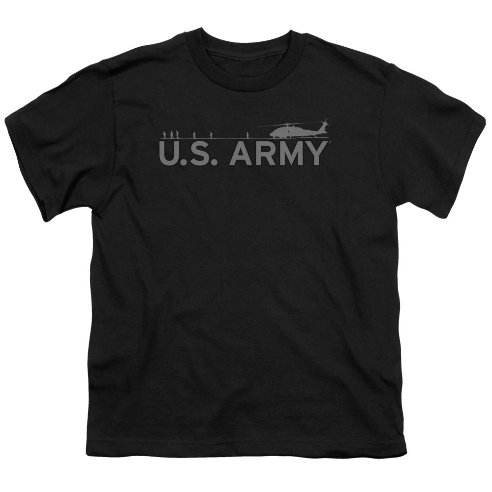 Army - Helicopter - Short Sleeve Youth 18/1 - Black T-shirt