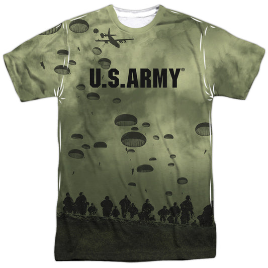 Army - Air To Land - Short Sleeve Adult Poly Crew - White T-shirt