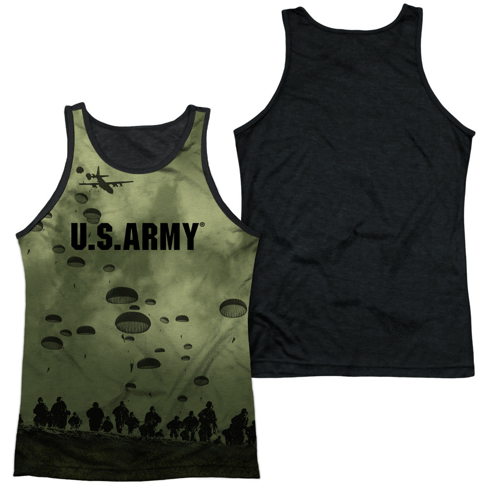 Army - Air To Land - Adult Poly Tank Top Black Back - White