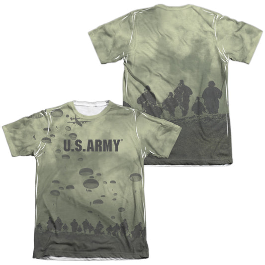 Army - Air To Land (Front/back Print) - Adult Poly/cotton Short Sleeve Tee - White T-shirt