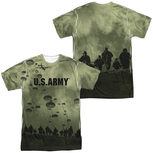 Army - Air To Land (Front/back Print) - Short Sleeve Adult Poly Crew - White T-shirt