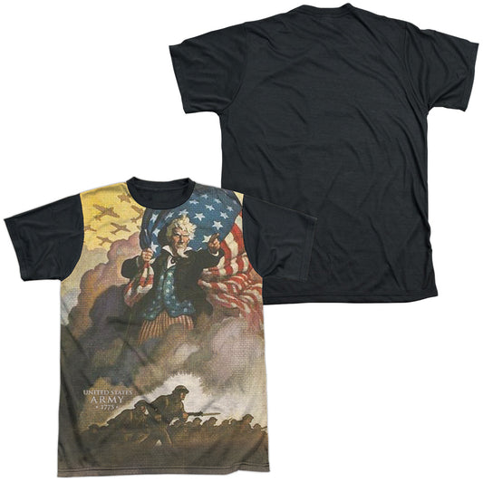 Army - Vintage Poster - Short Sleeve Adult White Front Black Back   - White T-shirt