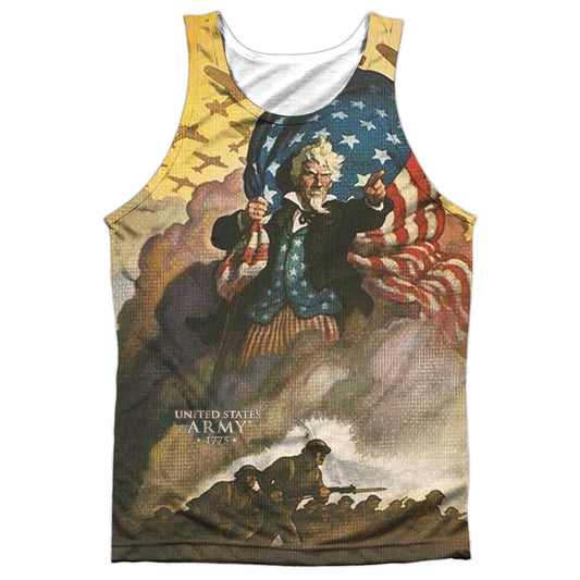 Army - Vintage Poster - Adult 100% Poly Tank Top - White