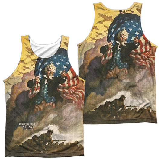 Army - Vintage Poster (Front/back Print) - Adult 100% Poly Tank Top - White
