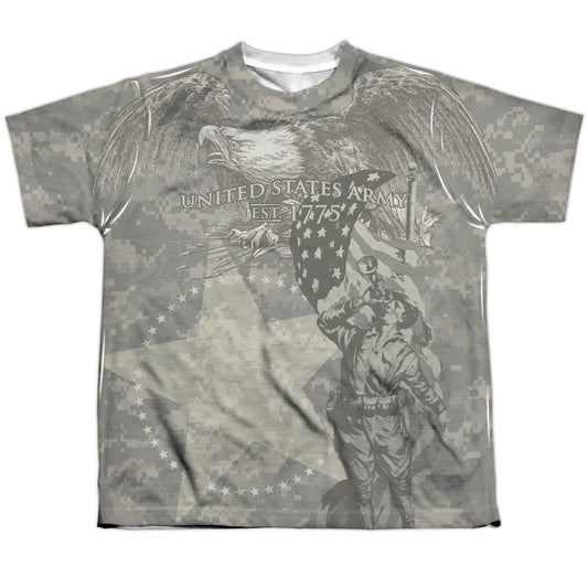 Army - Countrys Call - Short Sleeve Youth Poly Crew - White T-shirt