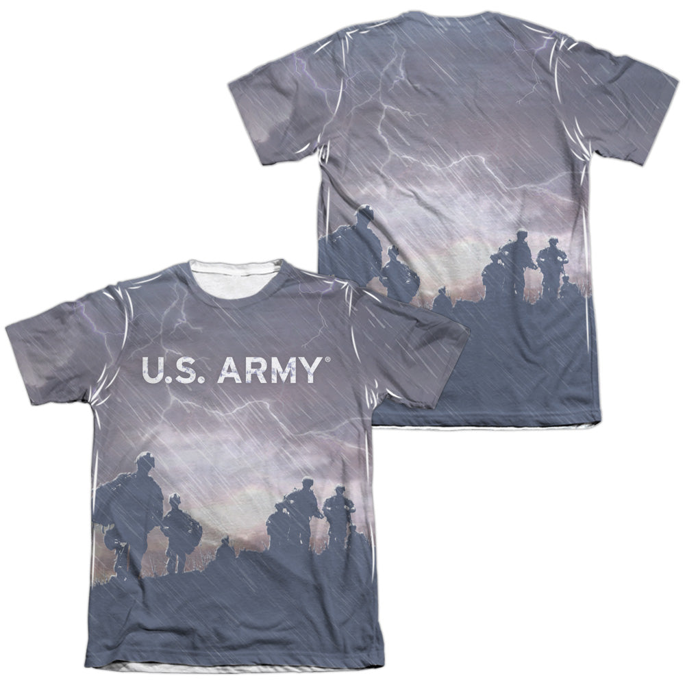 Army - Up Hill (Front/back Print) - Adult Poly/cotton Short Sleeve Tee - White T-shirt