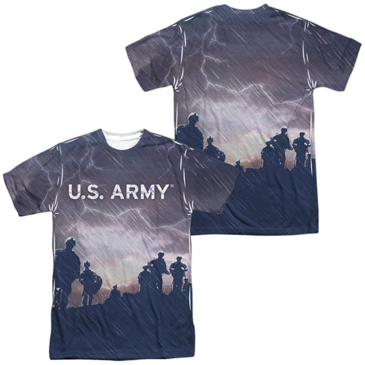 Army - Up Hill (Front/back Print) - Short Sleeve Adult Poly Crew - White T-shirt