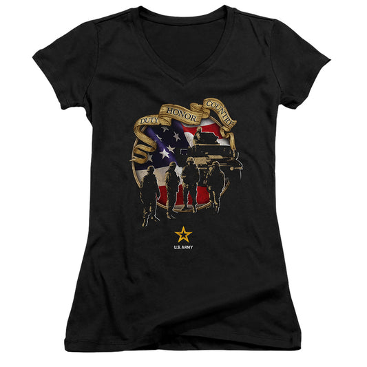 Army - Duty Honor Country-junior V-neck - Black